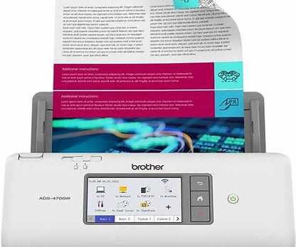 Brother ADS-4700W – Escáner Profesional de Sobremesa con Conectividad Inalámbrica