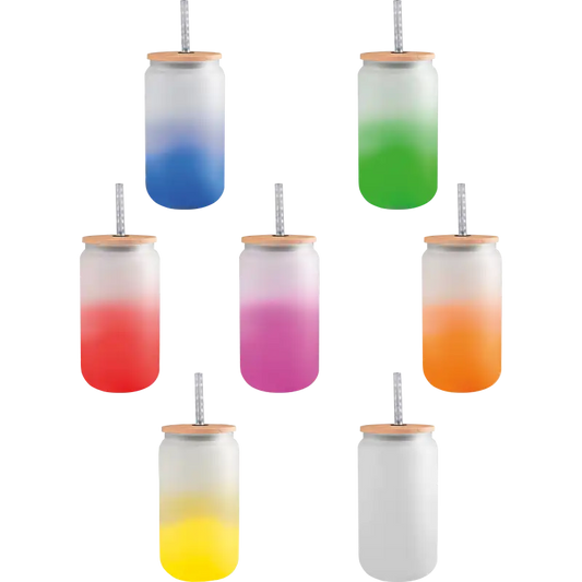 Botella Borosilicato Candy  500 ml c/popote de vidrio